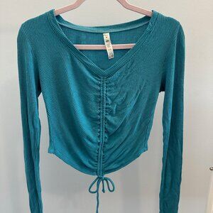 Alo ribbed drawstring top